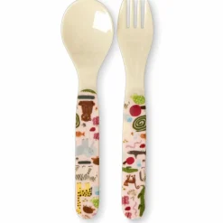 Spoon + Fork Melamine, Mint Wildlife