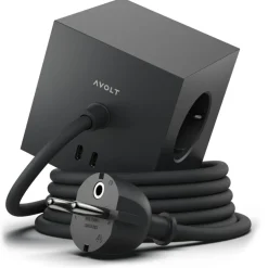 Square 1 Extension Cord With USB-C / Magnet 1,8 m, Stockholm Black