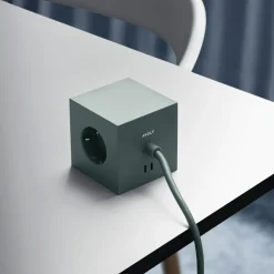 Square 1 Extension Cord With USB-C / Magnet 1,8 m, Stockholm Black