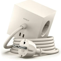 Square 1 Extension Cord With USB-C / Magnet 1,8 m, Stockholm Black