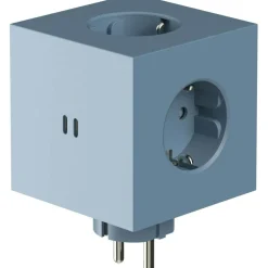 Square 2 Socket Extender With USB-C / Magnet, Oak Green