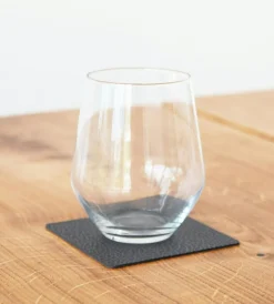 Square Glass Mat Hippo 10x10 cm, Black-Anthracite