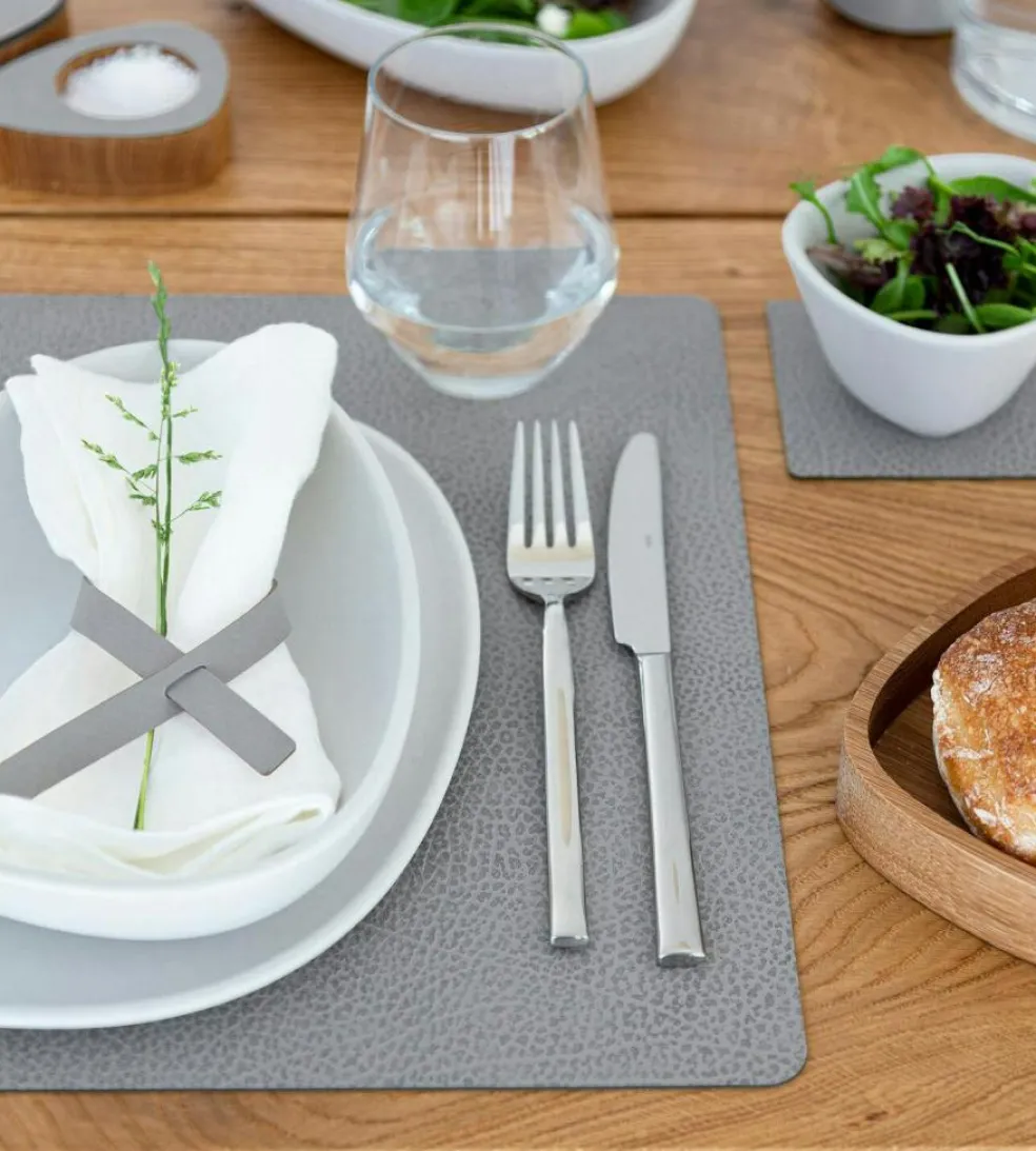 Square L Table Mat Hippo, 35x45 cm, Anthracite/Grey