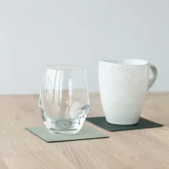 Square Reversible Coaster 10x10 cm, Dark Green/Olive