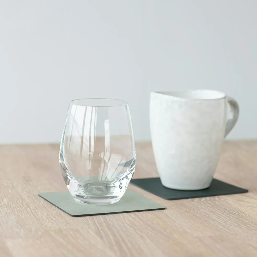 Square Reversible Coaster 10x10 cm, Dark Green/Olive