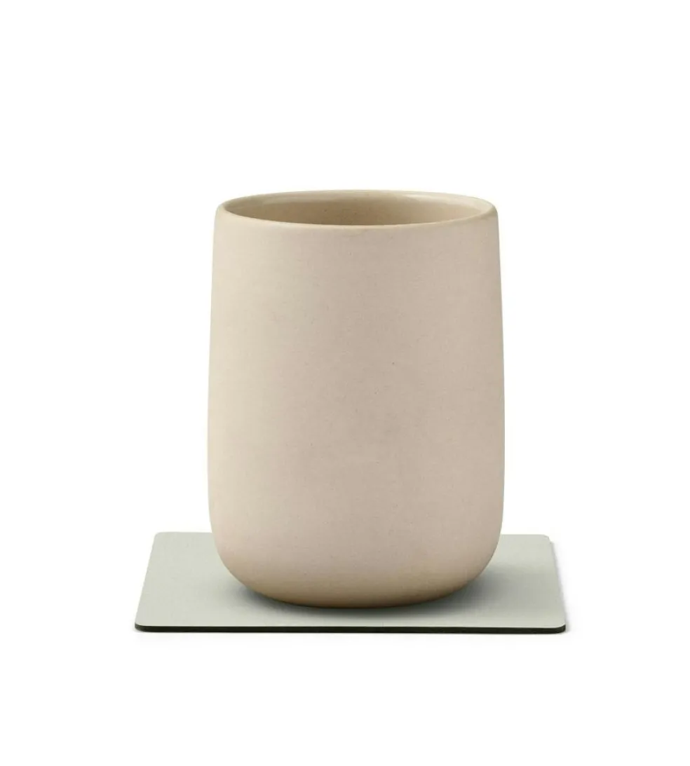 Square Reversible Coaster 10x10 cm, Dark Green/Olive