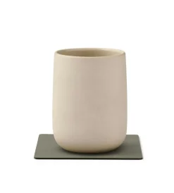 Square Reversible Coaster 10x10 cm, Dark Green/Olive