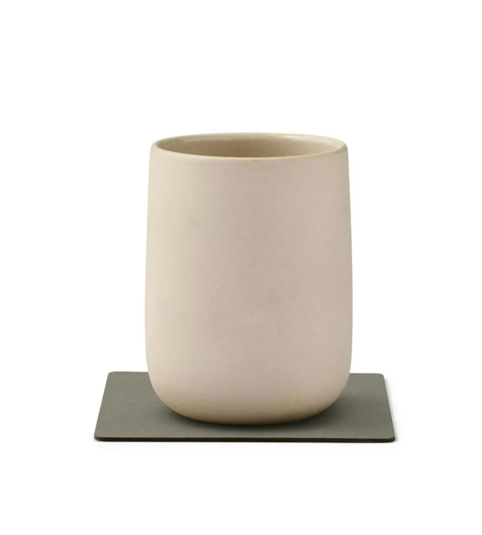 Square Reversible Coaster 10x10 cm, Dark Green/Olive