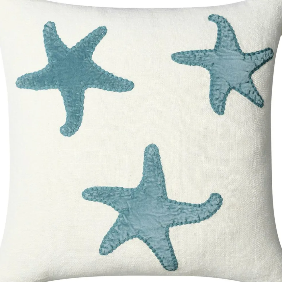 Star Fish Cushion Cover 50x50 cm, Off-white / Heaven Blue
