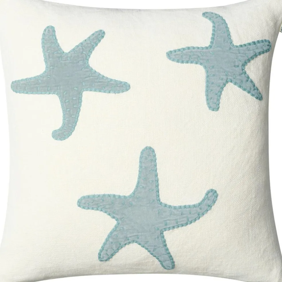 Star Fish Cushion Cover 50x50 cm, Off-white / Heaven Blue