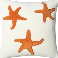 Star Fish Cushion Cover 50x50 cm, Off-white / Heaven Blue