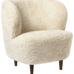 Stay Lounge Chair Sheepskin Moonlight/Walnut