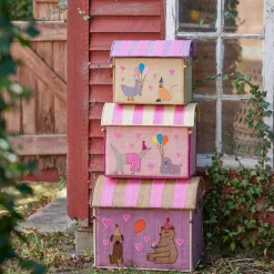 Storage Basket 3 Pieces Party Animal, Pink