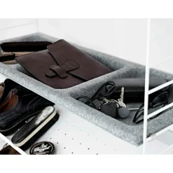 String Bowl Shelf Felt 30x78 cm, Light Grey