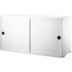 String Cabinet With Sliding Doors 30x78 cm, Black