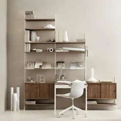 String Cabinet With Sliding Doors 30x78 cm, Black