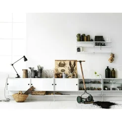 String Cabinet With Sliding Doors 30x78 cm, Black