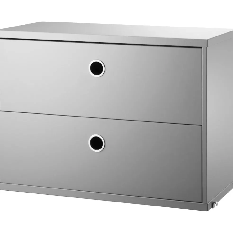 String Chest Of Drawers 78x30 cm, Black Ash