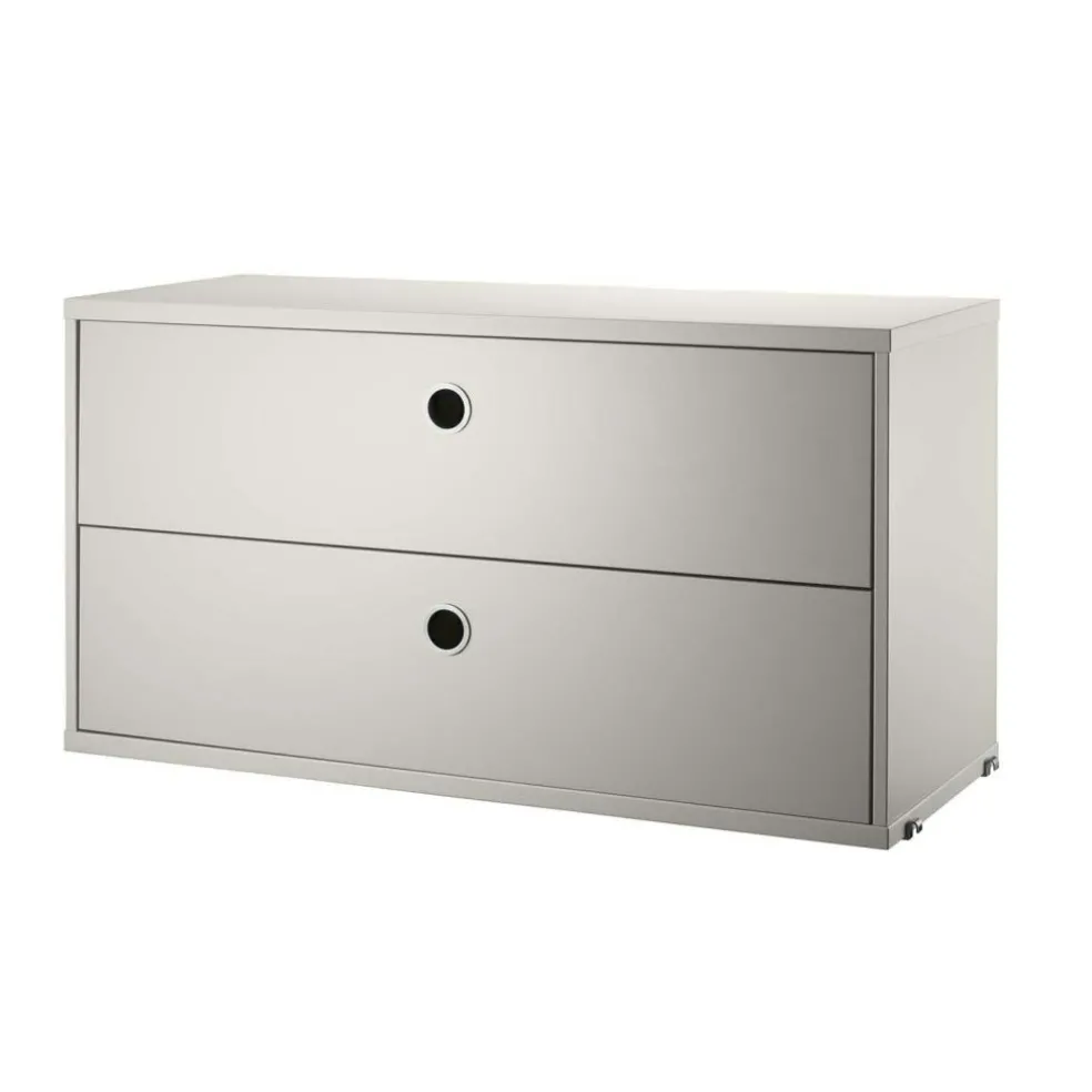 String Chest Of Drawers 78x30 cm, Black Ash