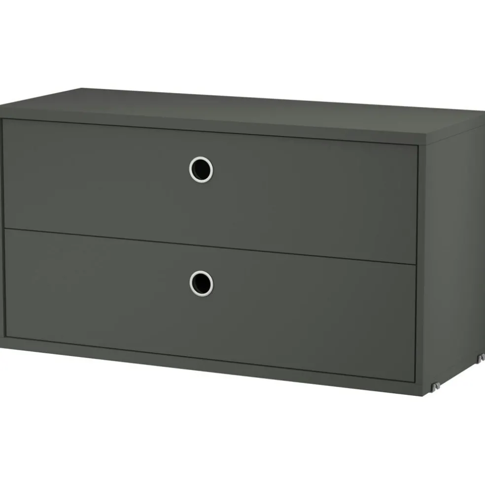 String Chest Of Drawers 78x30 cm, Black Ash