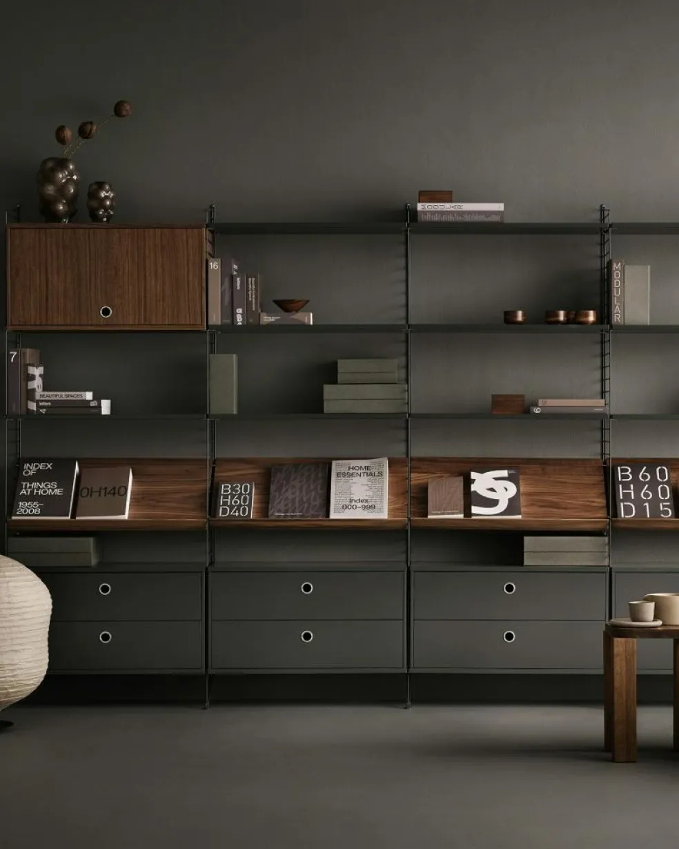 String Chest Of Drawers 78x30 cm, Black Ash