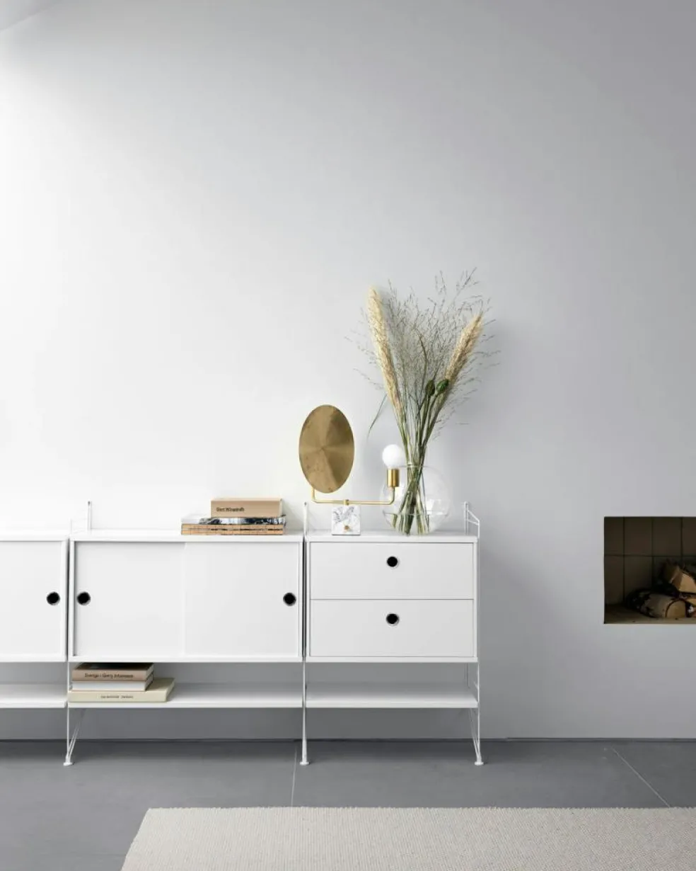 String Chest Of Drawers 78x30 cm, Black Ash