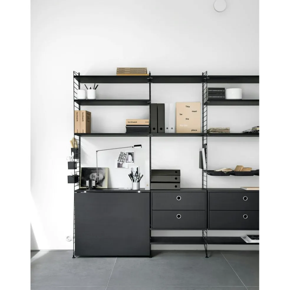 String Chest Of Drawers 78x30 cm, Black Ash