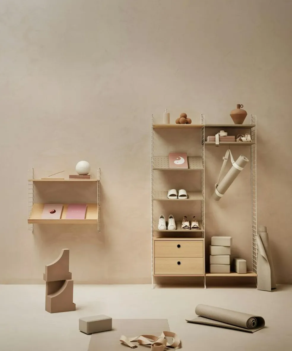 String Chest Of Drawers 78x30 cm, Black Ash