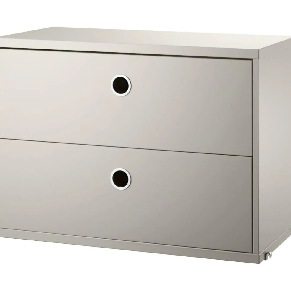 String Chest Of Drawers 78x30 cm, Black Ash