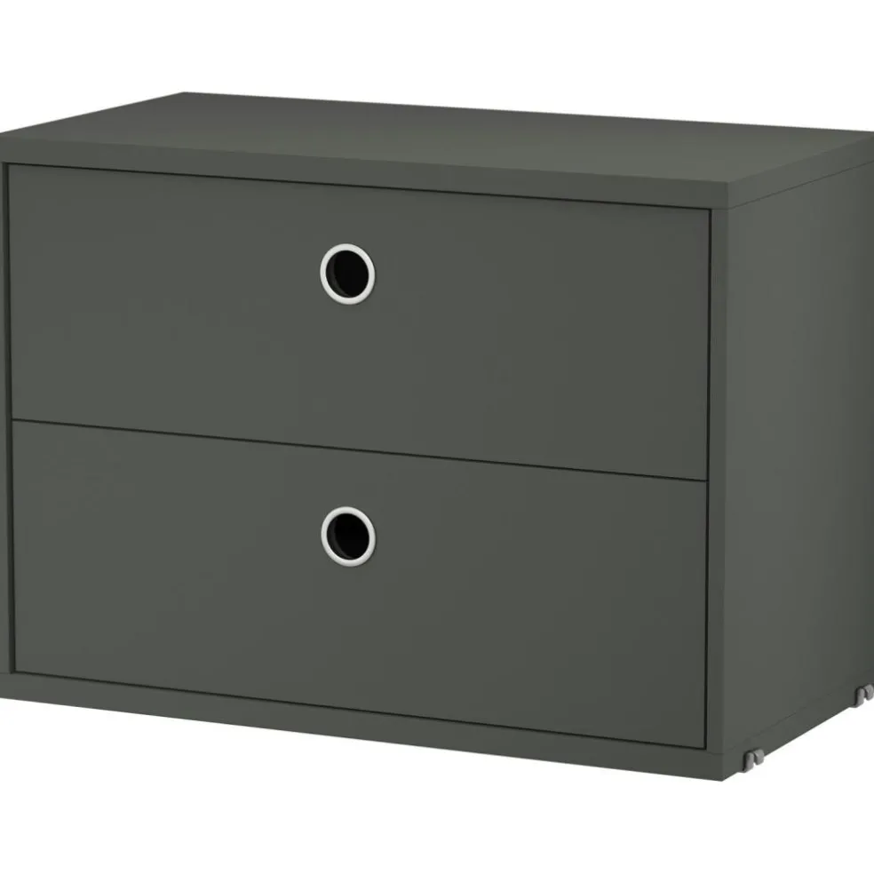 String Chest Of Drawers 78x30 cm, Black Ash