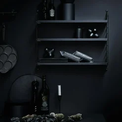 String Pocket Shelf, Black Ash