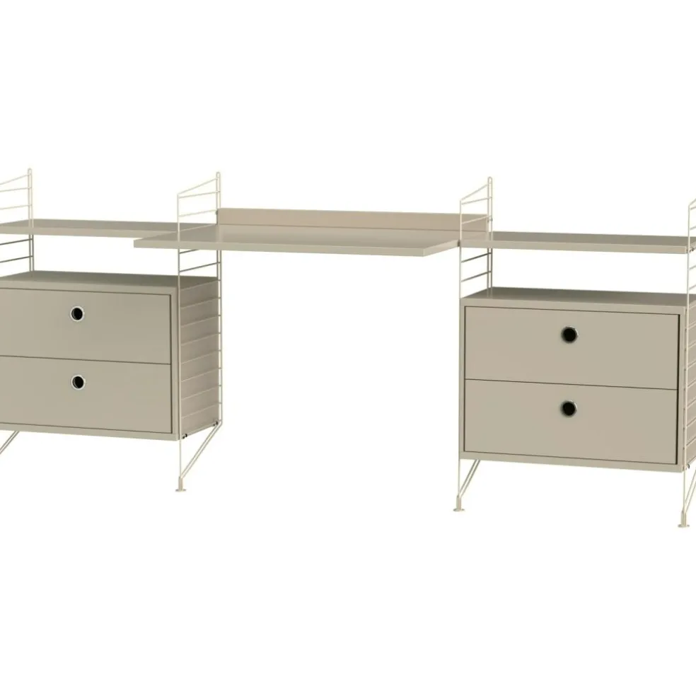 String Shelf Combination C Workplace, White