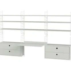 String Shelf Combination F Workspace, White