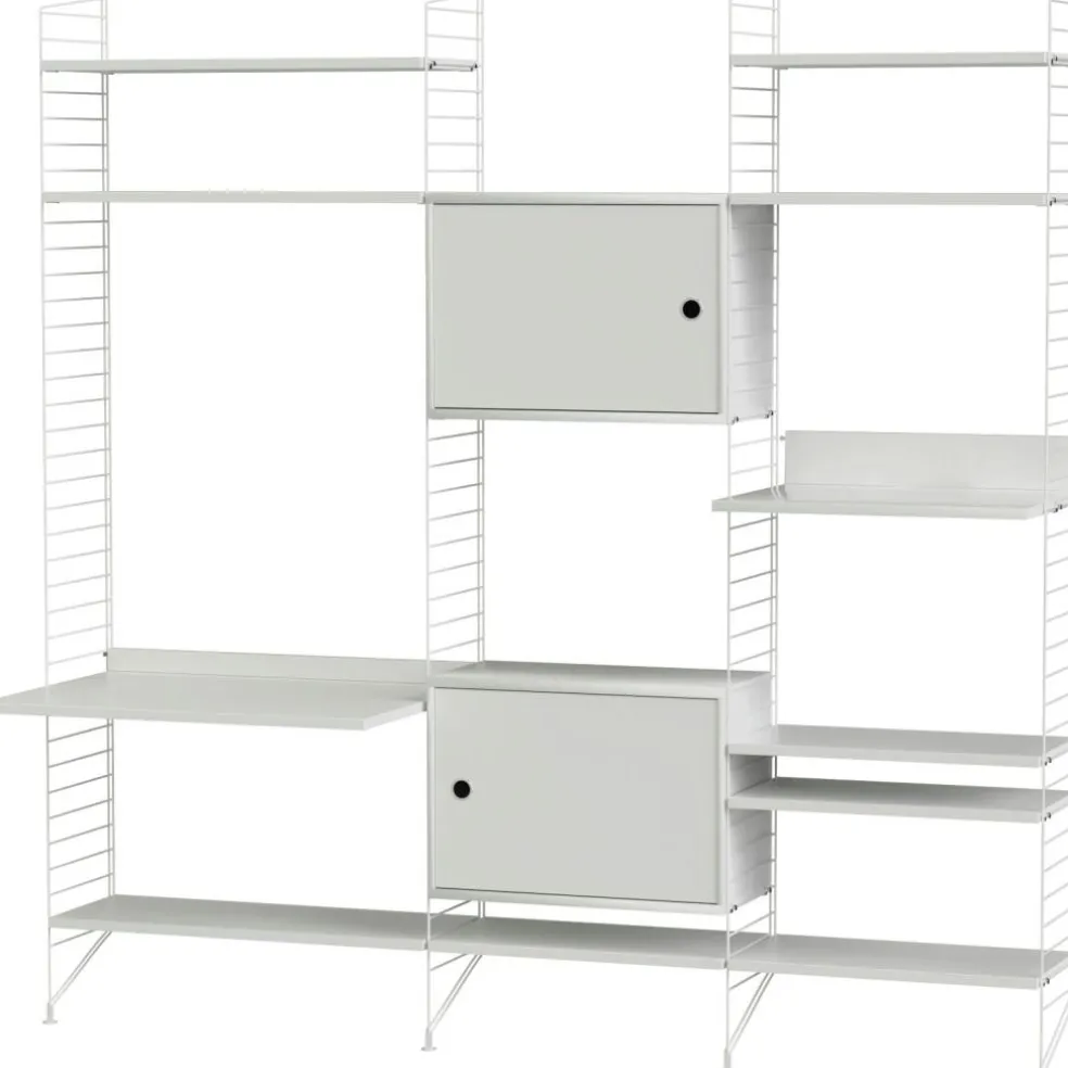 String Shelf Combination P Living Room, White