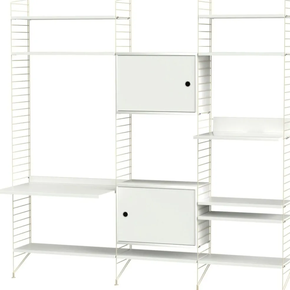 String Shelf Combination P Living Room, White