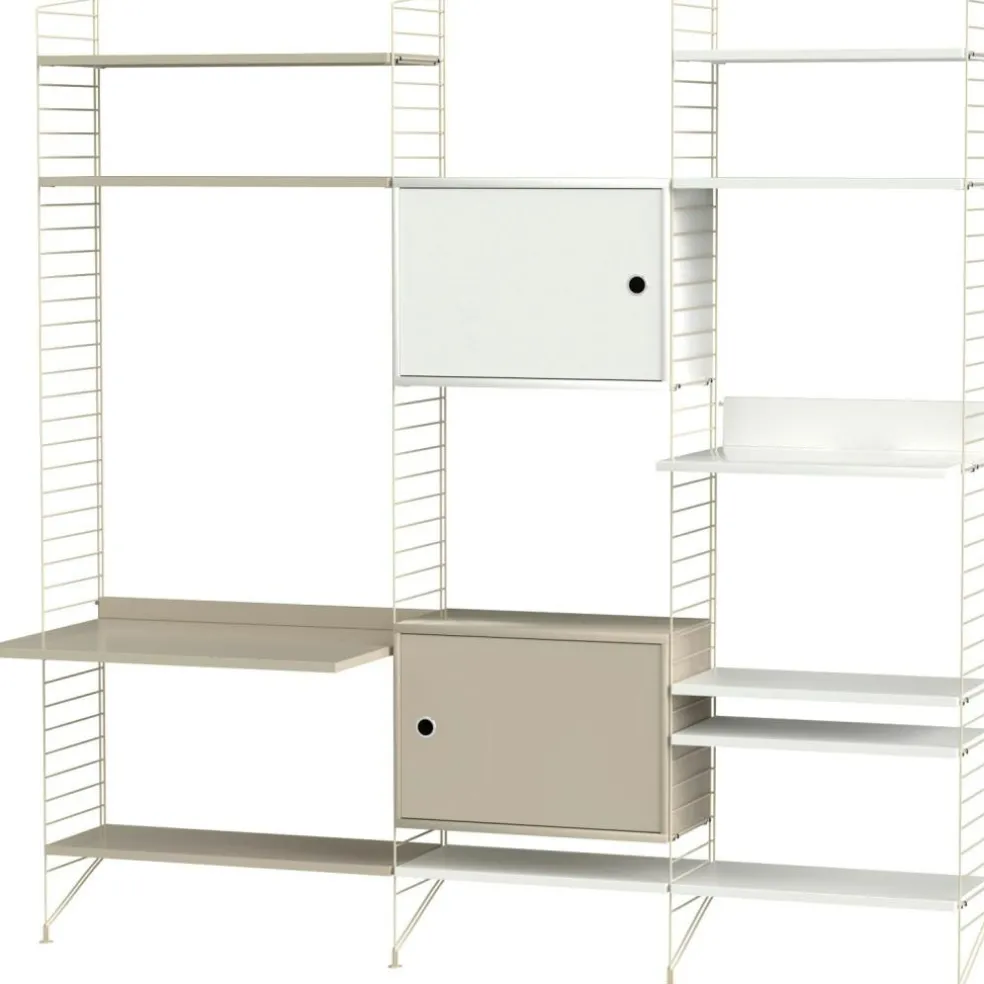 String Shelf Combination P Living Room, White