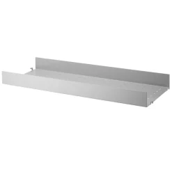 String Shelf With High Edge Metal 30x78 cm, White