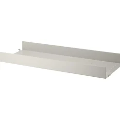 String Shelf With High Edge Metal 30x78 cm, White