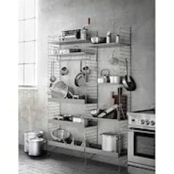 String Shelf With High Edge Metal 30x78 cm, White
