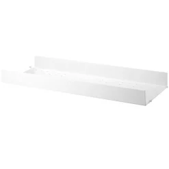 String Shelf With High Edge Metal 30x78 cm, White
