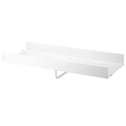 String Shelf With High Edge Metal 30x78 cm, White
