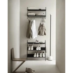 String Shelf With High Edge Metal 20x78 cm, White