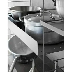 String Shelf With High Edge Metal 30x58 cm, White