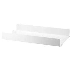 String Shelf With High Edge Metal 30x58 cm, White