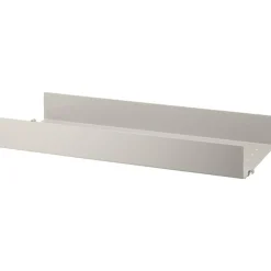 String Shelf With High Edge Metal 20x58 cm, White