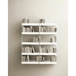 String Shelf With High Edge Metal 20x58 cm, White