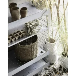 String Shelf With Low Edge Metal 30x58 cm, White