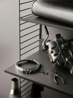 String Shelf With Low Edge Metal 30x58 cm, White