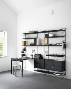 String Shelves 3-pack 78x20 cm, Black Ash