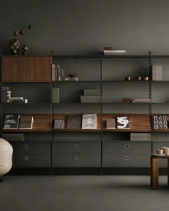 String Shelves 3-pack 58x20 cm, Black Ash